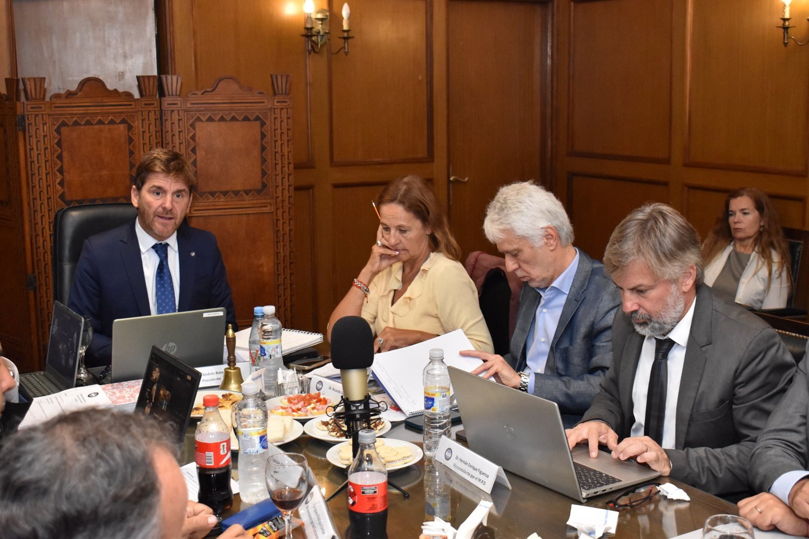 El presidente de la AMFJN, Dr. Andrés Fabián Basso, durante una reunión del Consejo Directivo
