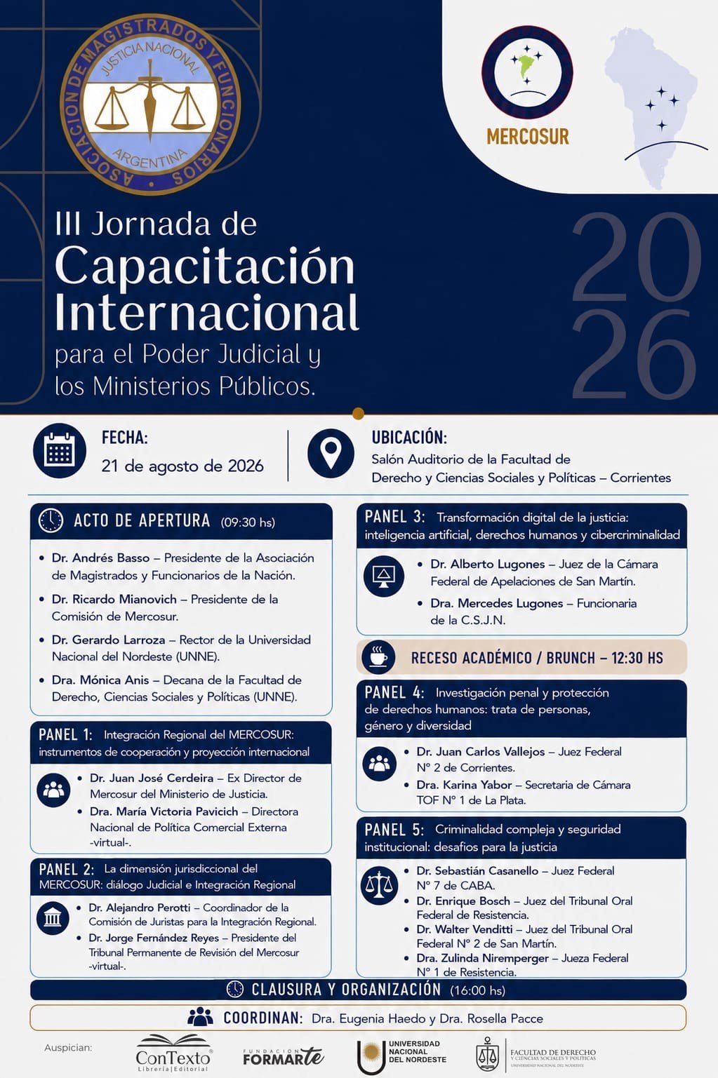 Programa de la III Jornada de Capacitación Internacional para el Poder Judicial y los Ministerios Públicos
